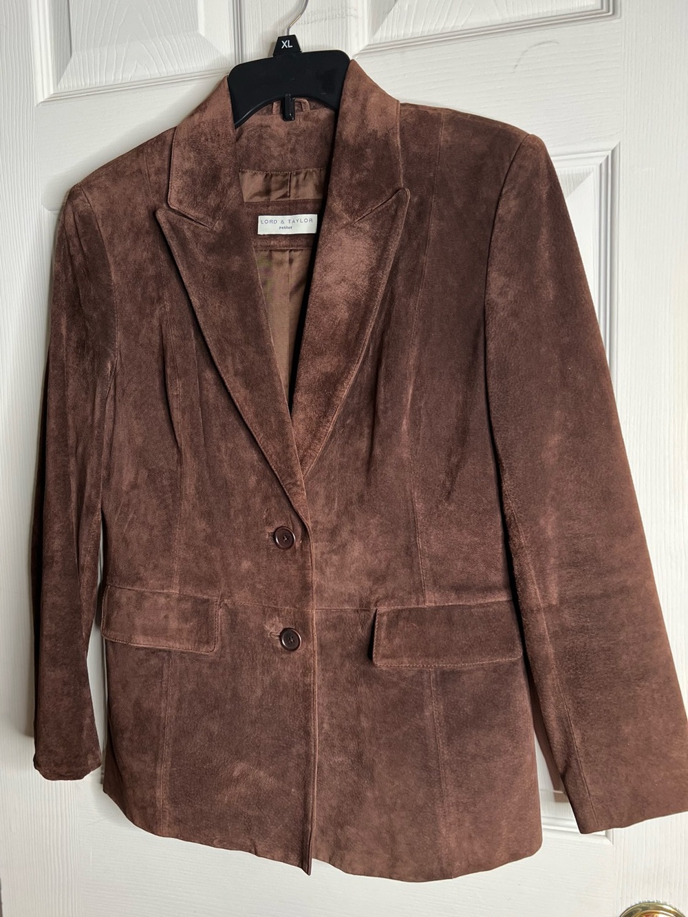 Vintage Lord & Taylor 100% Genuine Suede Leather Blazer Jacket – Chocolate Brown